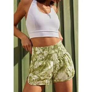 FP Movement by Free People Green Tie-Dye Athletic Shorts